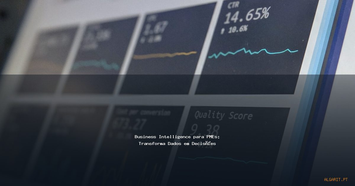 Painel de Business Intelligence interativo com gráficos e dados para tomada de decisões estratégicas em PME