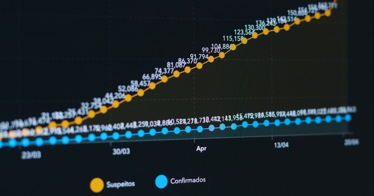 Gráfico digital que ilustra os Core Web Vitals, mostrando métricas de velocidade e experiência do utilizador com um fundo de código e símbolos de otimização.